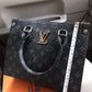 Designer Inspired Handbag with Metal Logo Accent